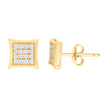 10kt Yellow Gold Womens Cubic-Zirconia Square Stud Earrings 
