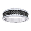 925 Sterling Silver Black-tone Womens Black White Cubic-Zirconia Fashion Band Ring Size 8 - SLV-32531