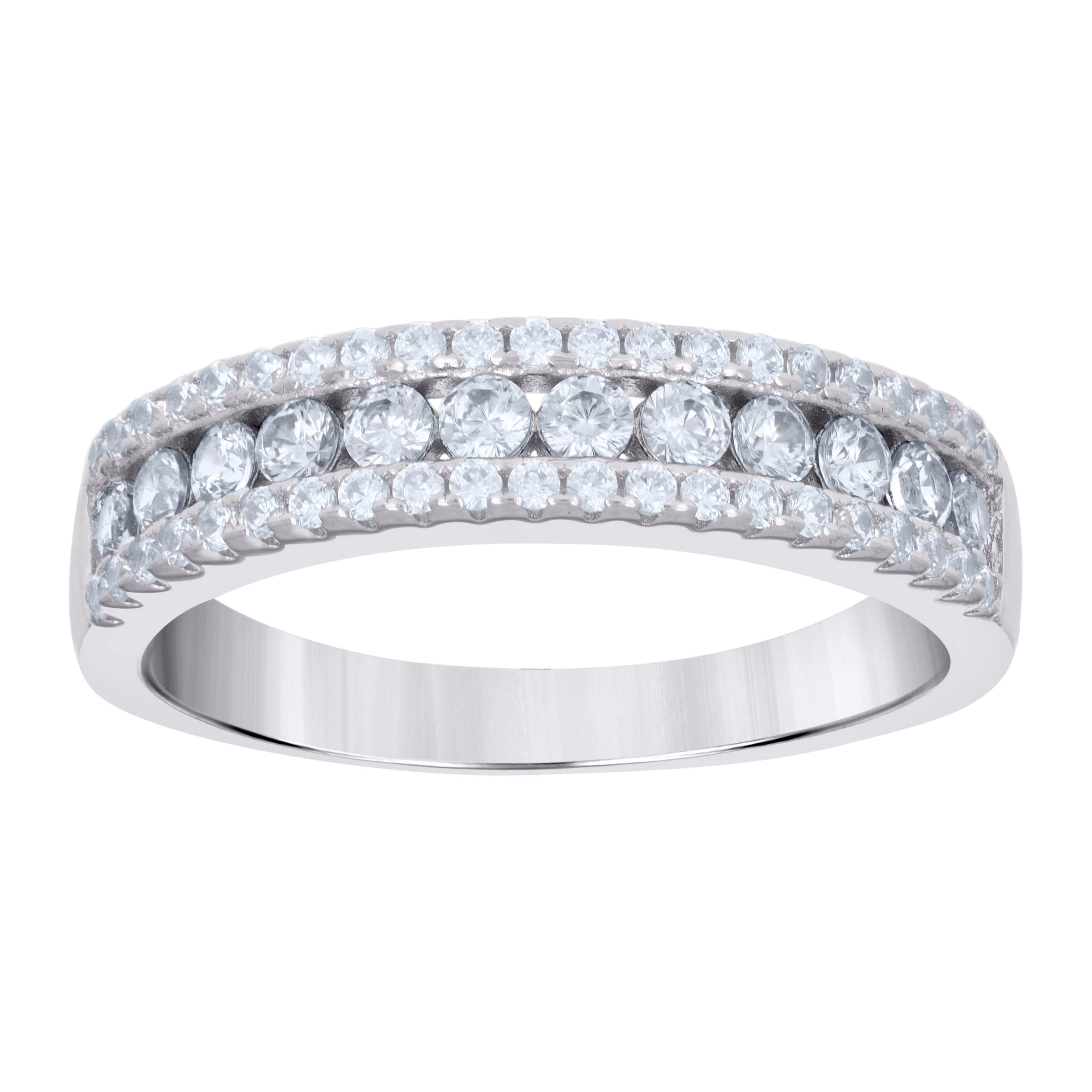 925 Sterling Silver Womens Cubic-Zirconia Fashion Ring Size 6