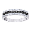925 Sterling Silver Womens Black White Cubic-Zirconia Fashion Ring Size 6