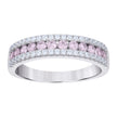 925 Sterling Silver Womens Pink White Cubic-Zirconia Fashion Ring Size 8 - SLV-128349
