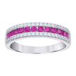 925 Sterling Silver Womens Red White Cubic-Zirconia Fashion Ring Size 8 - SLV-128361
