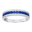 925 Sterling Silver Womens Blue White Cubic-Zirconia Fashion Ring Size 8 - SLV-128373