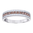 925 Sterling Silver Womens Champagne White Cubic-Zirconia Fashion Band Ring Size 8 - SLV-33324