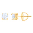10kt Yellow Gold Unisex Moissanite 1.00ct Solitaire Stud Earrings