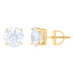 14Kt Yellow Gold Womens 8mm 4.00ct Moissanite Stud Earrings