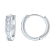 925 Sterling Silver Womens Yellow Cubic-Zirconia Single Row CZ Hoop Earrings