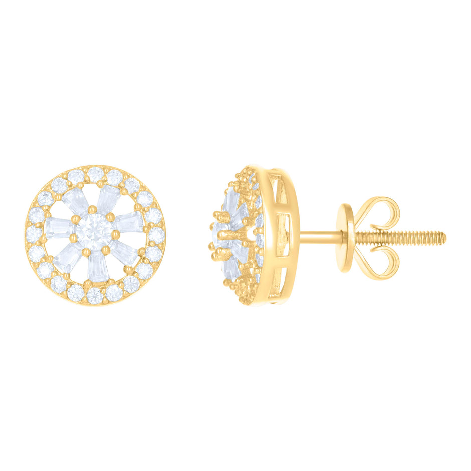 10kt Yellow Gold Womens Moissanite 1.106ct Fashion Stud Earrings