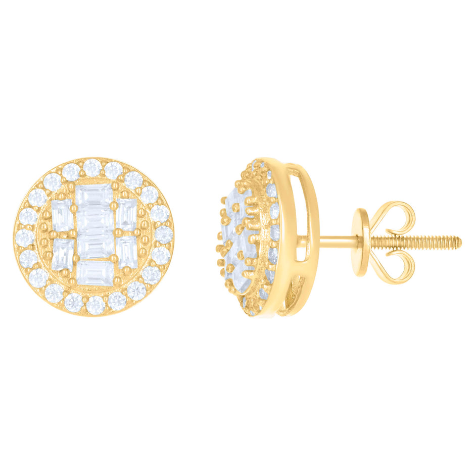 10kt Yellow Gold Womens Moissanite 1.12ct Fashion Stud Earrings