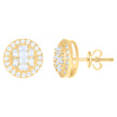 10kt Yellow Gold Womens Moissanite 1.12ct Fashion Stud Earrings
