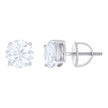 925 Sterling Silver Womens 2.40ct Moissanite 7mm Stud Earrings Screw Back