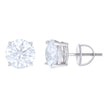 925 Sterling Silver Womens 4.00ct Moissanite 8mm Stud Earrings Screw Back