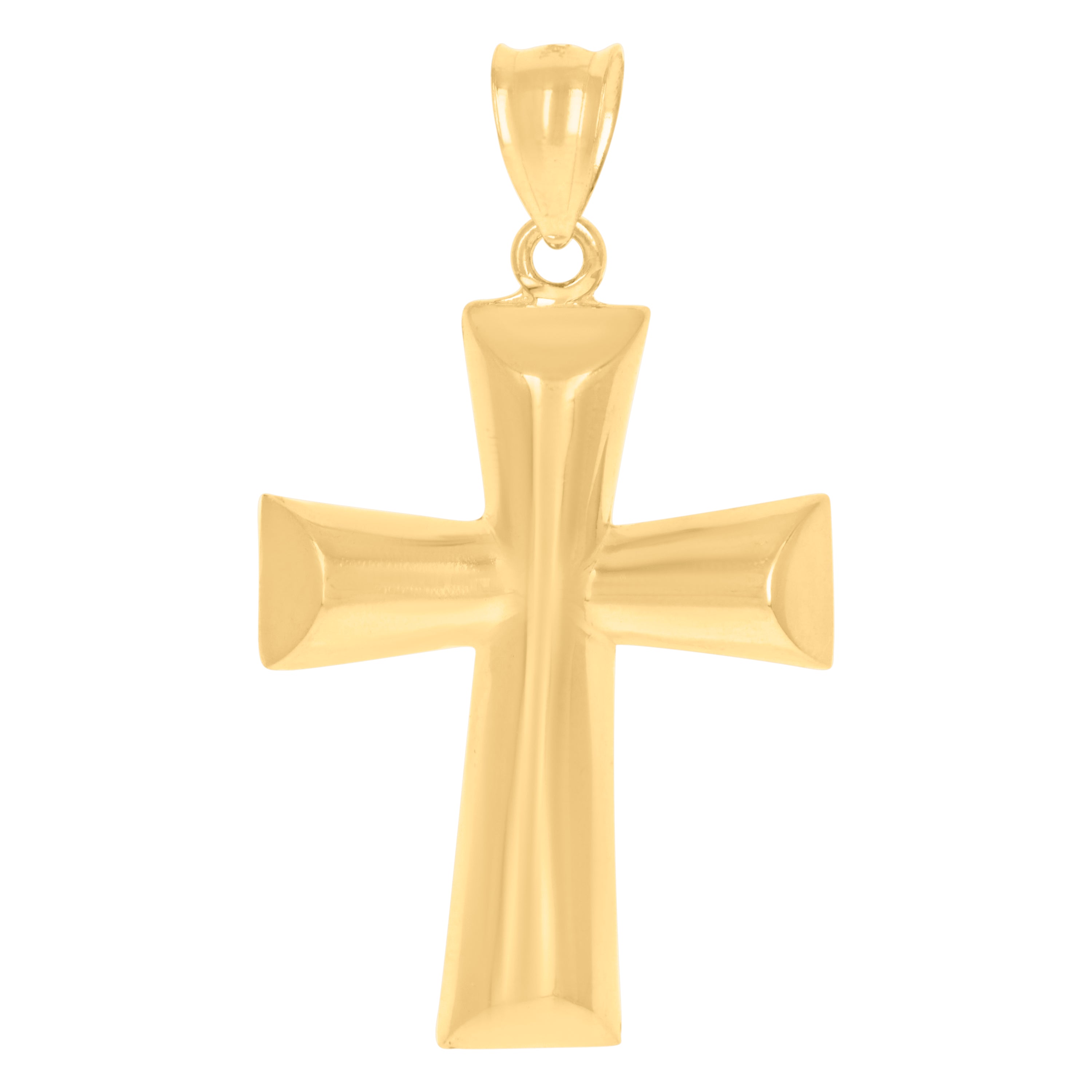 10kt Yellow Gold Unisex Cross Religious Charm Pendant