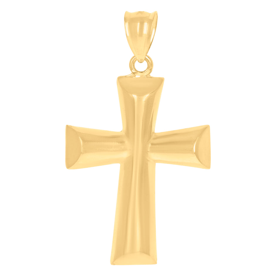 10kt Yellow Gold Unisex Cross Religious Charm Pendant