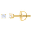 925 Sterling Silver Yellow-tone Womens 0.20ct Moissanite 3mm Stud Earrings Screw Back