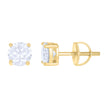 925 Sterling Silver Yellow-tone Womens 1.6ct Moissanite Fashion Stud Earrings 