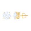 925 Sterling Silver Yellow-tone Womens 5.2ct Moissanite Fashion Stud Earrings 