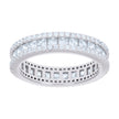 925 Sterling Silver Womens Princess-cut Round Cubic-Zirconia Eternity Wedding Band Ring Size 9 - SLV-128549