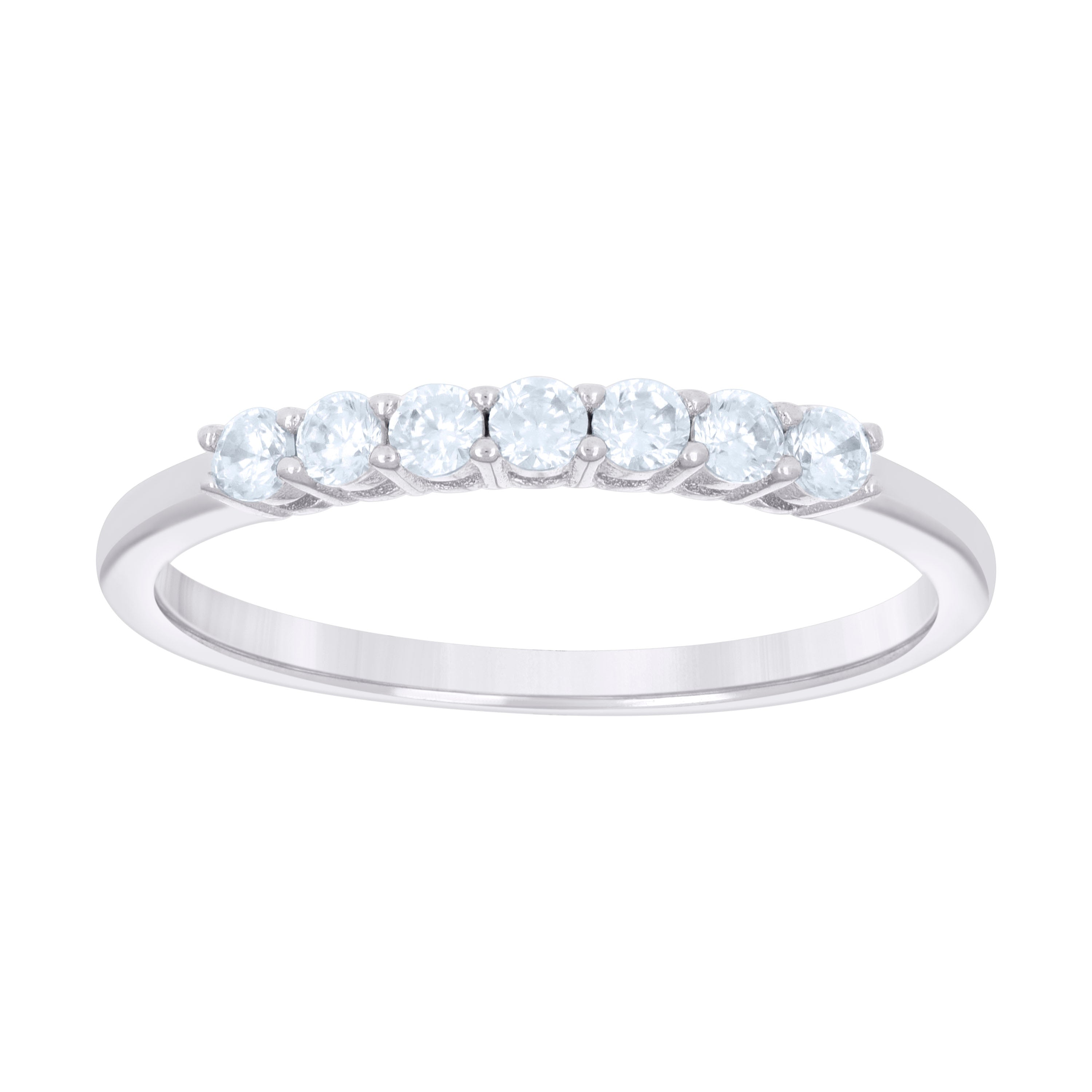 925 Sterling Silver Womens Cubic-Zirconia Single Row CZ Wedding Band Ring Size 6 - SLV-128589