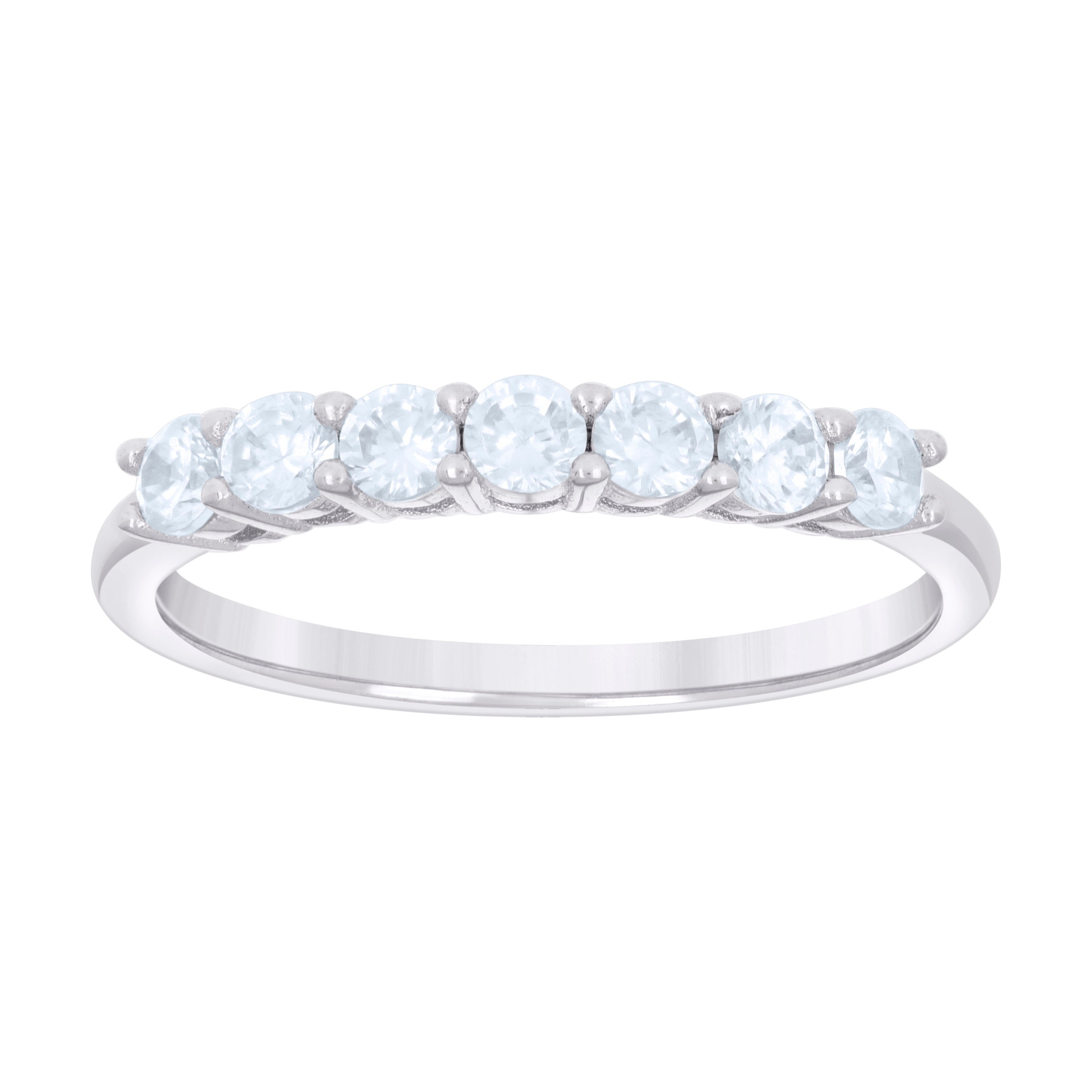 925 Sterling Silver Womens Cubic-Zirconia Single Row CZ Wedding Band Ring Size 7 - SLV-128595