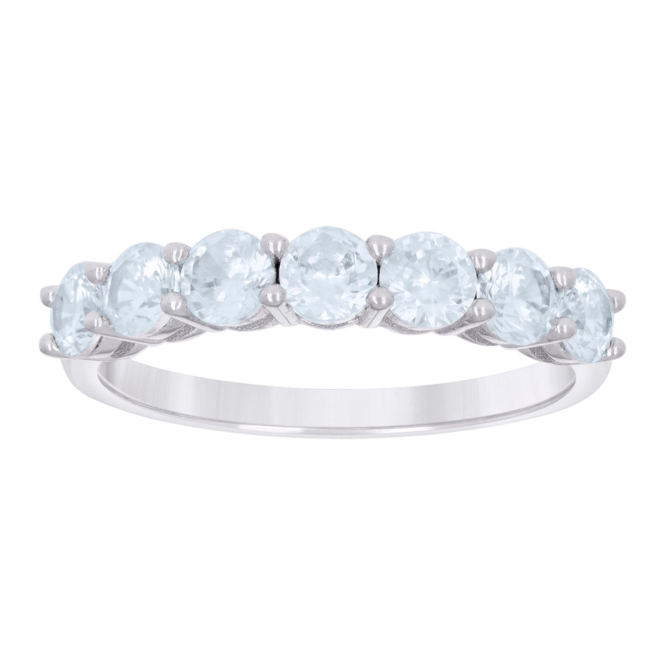 925 Sterling Silver Womens Cubic-Zirconia Single Row CZ Wedding Band Ring Size 7 - SLV-128605