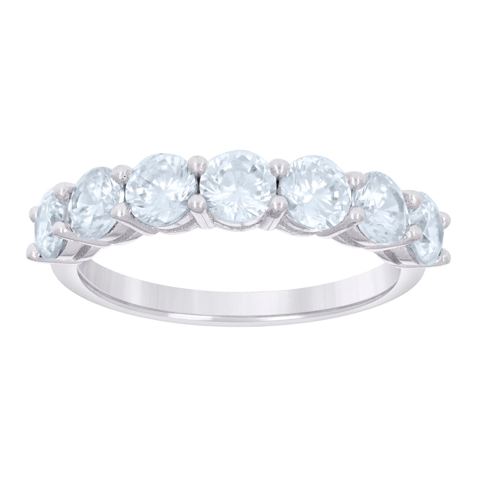 925 Sterling Silver Womens Cubic-Zirconia Single Row CZ Wedding Band Ring Size 7 - SLV-128611