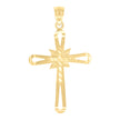 10kt Yellow Gold Mens Women Cross Religious Charm Pendant