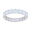 925 Sterling Silver Womens Princess-Cut Cubic-Zirconia Eternity Engagement Ring Size 10 - SLV-128705