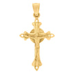 10kt Yellow Gold Womens Mens Unisex Jesus Crucifix Cross Religious Charm Pendant