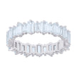 925 Sterling Silver Womens Baguette Cubic-Zirconia Eternity Engagement Ring Size 8 - SLV-128714