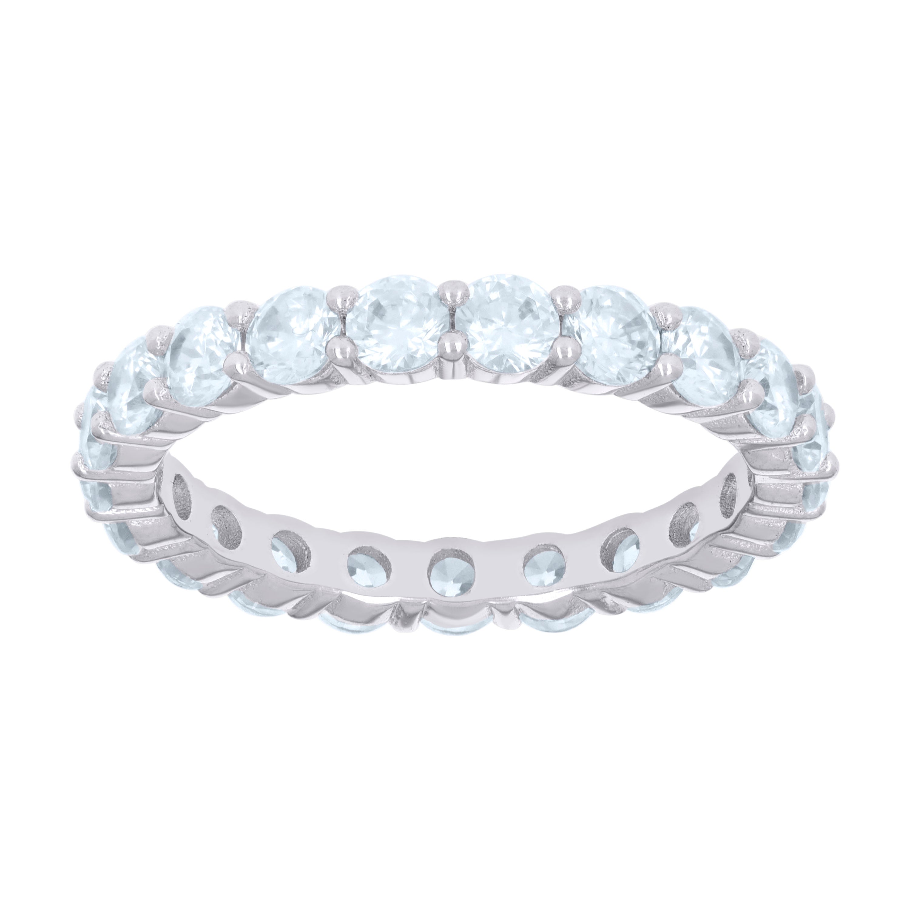 925 Sterling Silver Womens Cubic-Zirconia Eternity Engagement Ring Size 6