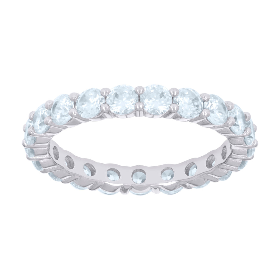 925 Sterling Silver Womens Cubic-Zirconia Eternity Engagement Ring Size 6