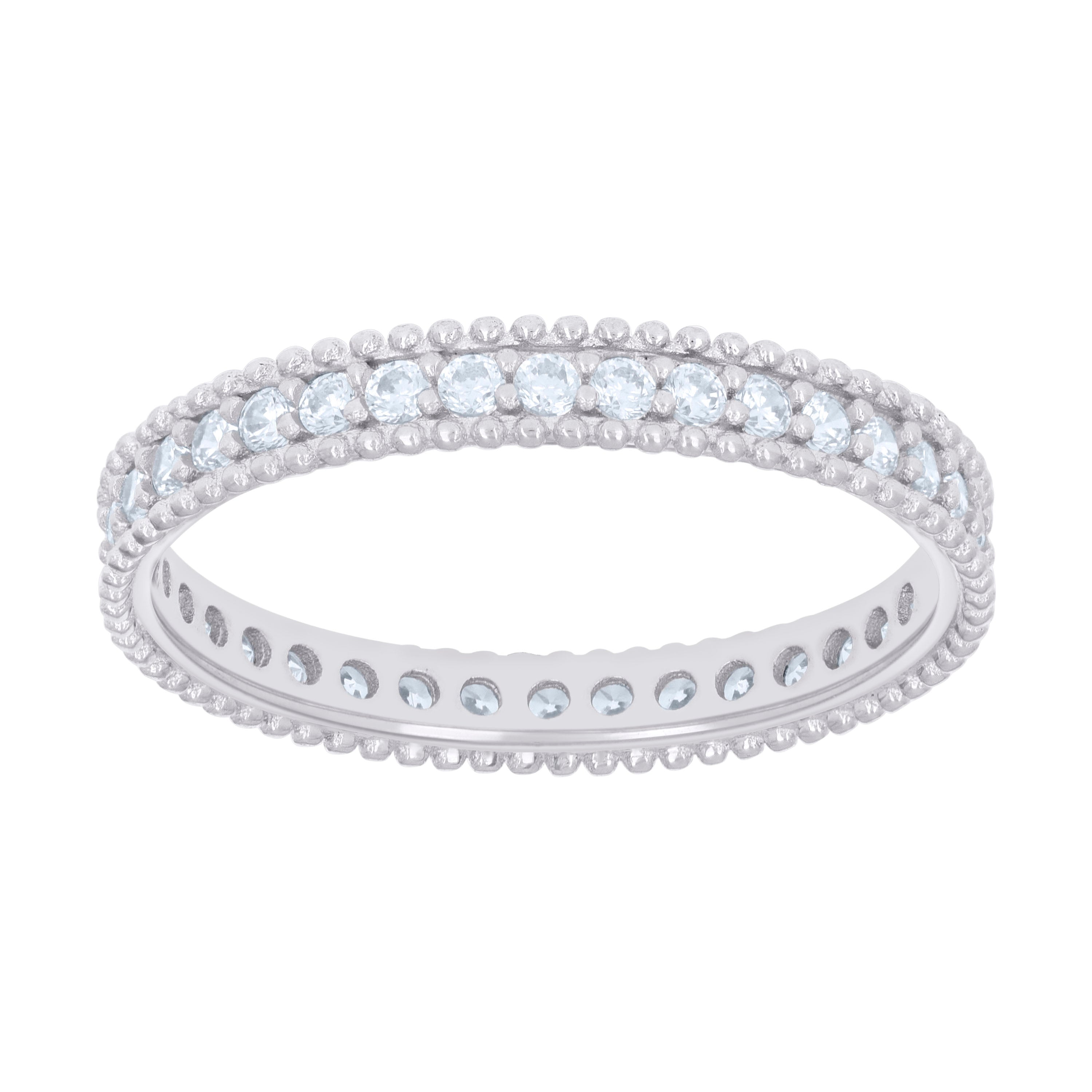 925 Sterling Silver Womens Cubic-Zirconia Single Row CZ Eternity Engagement Ring Size 7 - SLV-128744