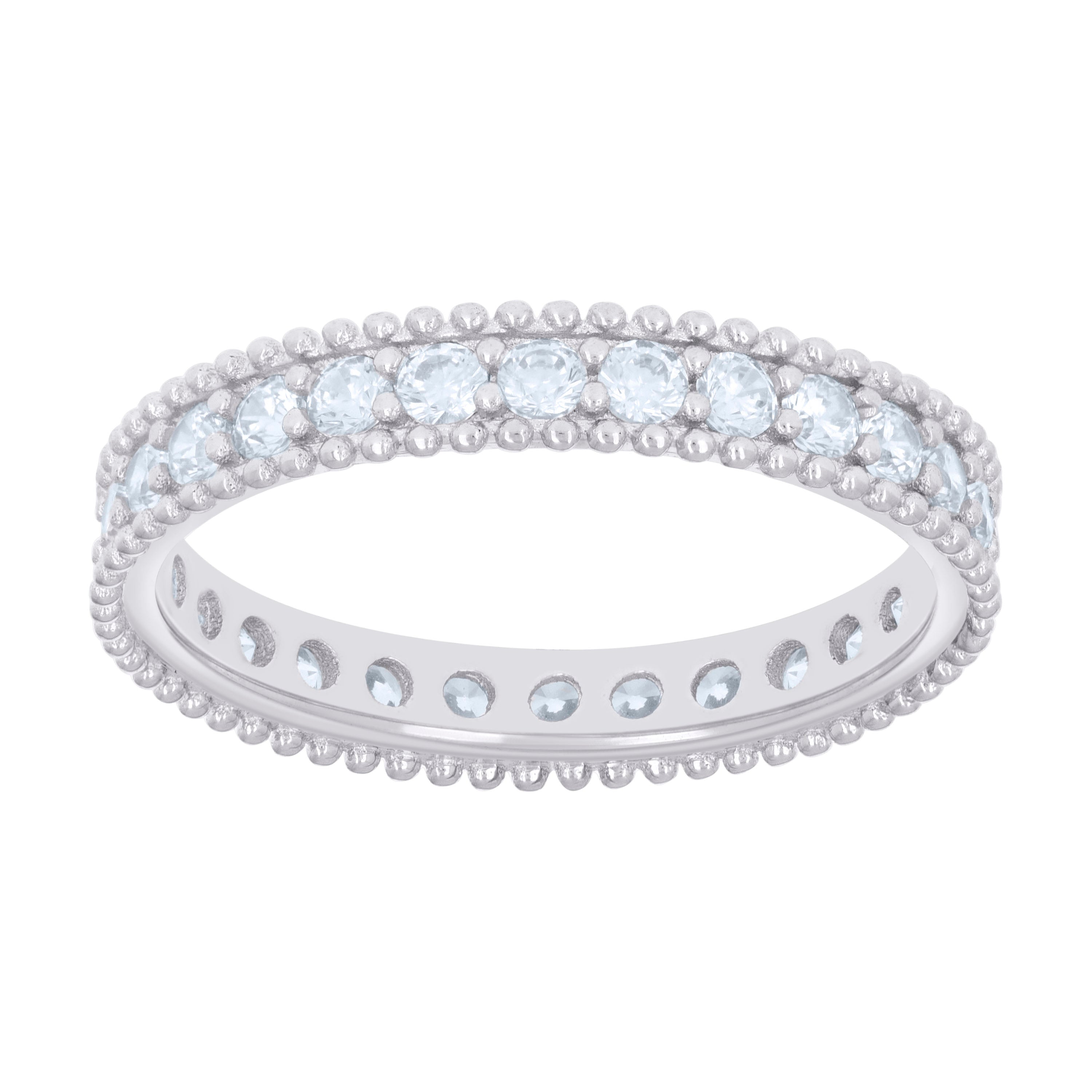 925 Sterling Silver Womens Cubic-Zirconia Single Row CZ Eternity Engagement Ring Size 6