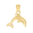 10kt Yellow Gold Unisex Sea Dolphin Animal Charm Pendant