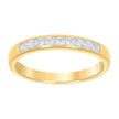 925 Sterling Silver Yellow-tone Womens Princess-Cut Cubic-Zirconia Eternity Ring Size 7