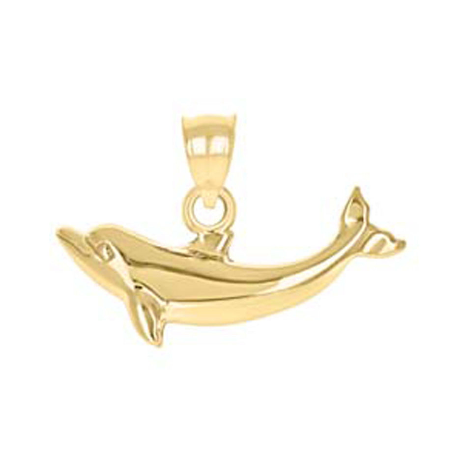 10kt Yellow Gold Womens Dolphin Animal Charm Pendant