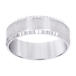 14kt White Gold Mens 8mm Diamond-cut Wedding Band Ring Size 13 - SLV-128882