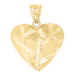 10kt Yellow Gold Womens Puffed Heart Charm Pendant