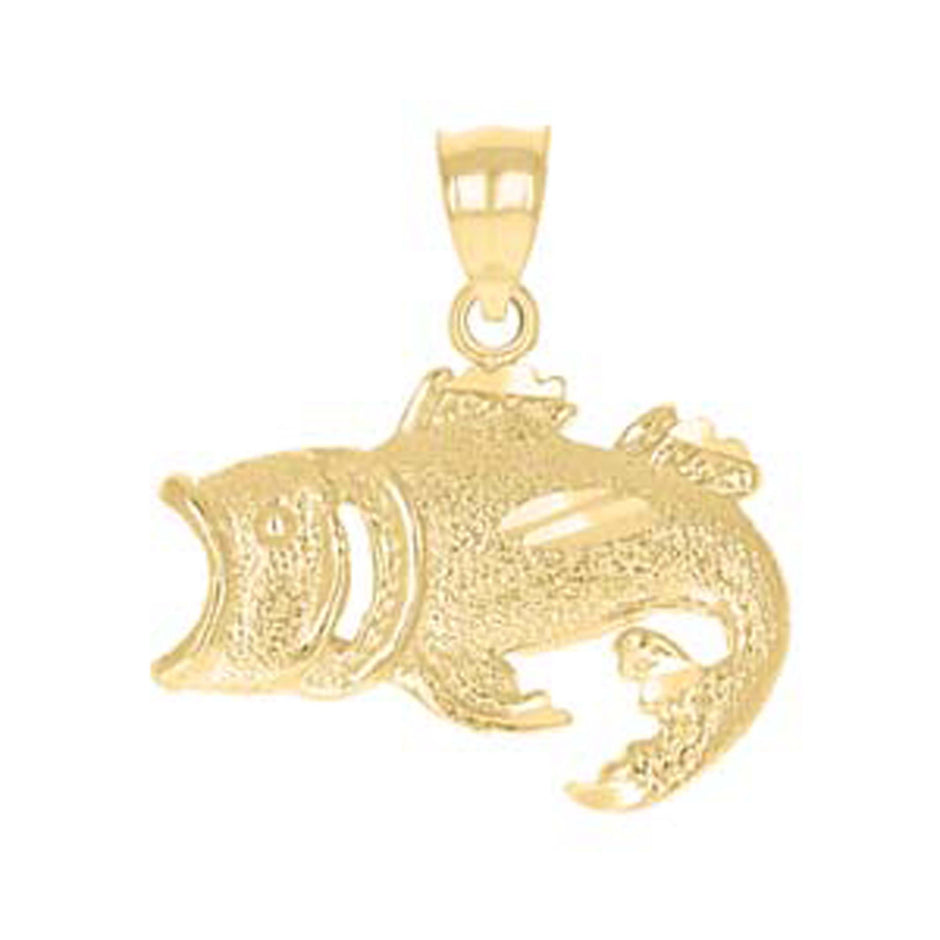 10kt Yellow Gold Womens Fish Animal Charm Pendant