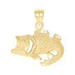 10kt Yellow Gold Womens Fish Animal Charm Pendant