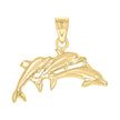 10kt Yellow Gold Womens Three Animal Charm Pendant