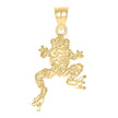 10kt Yellow Gold Womens Frog Animal Charm Pendant