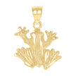 10kt Yellow Gold Womens Simple Frog Animal Charm Pendant