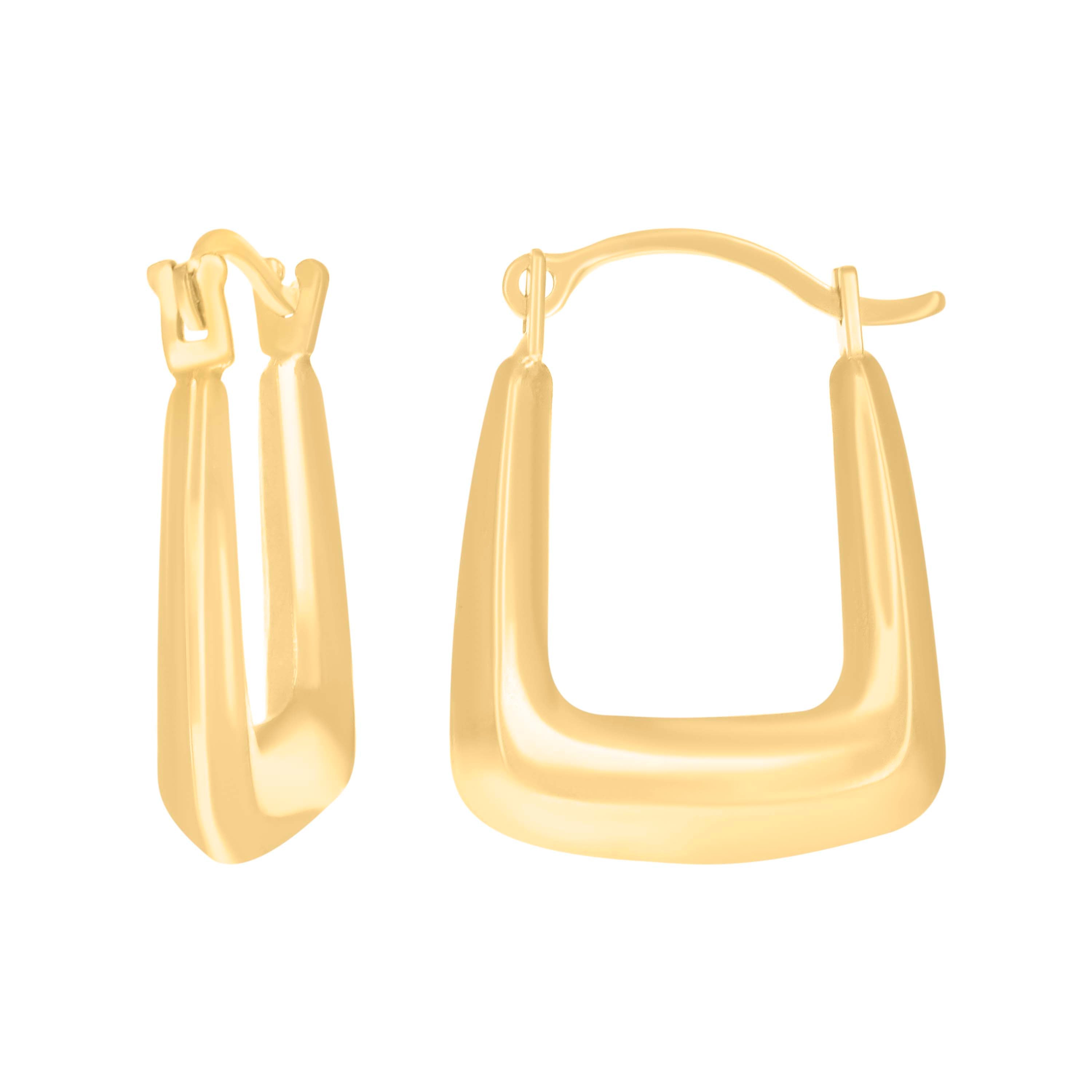 14Kt Yellow Gold Womens U-Shape Hoop Earrings