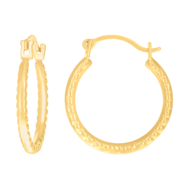 14Kt Yellow Gold Womens Fashion Hoop Earrings