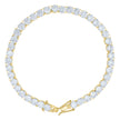 925 Sterling Silver Yellow-tone 31.2ct Moissanite Tennis Bracelet 6mm Size 9 Inches - SLV-129101