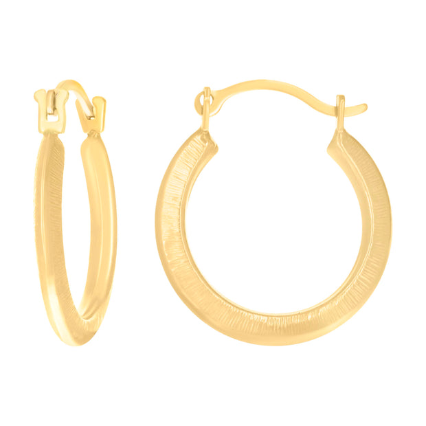 14Kt Yellow Gold Womens Fashion Hoop Earrings