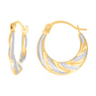 14Kt Two-tone Gold Womens Twisted Fashion Hoop Earrings