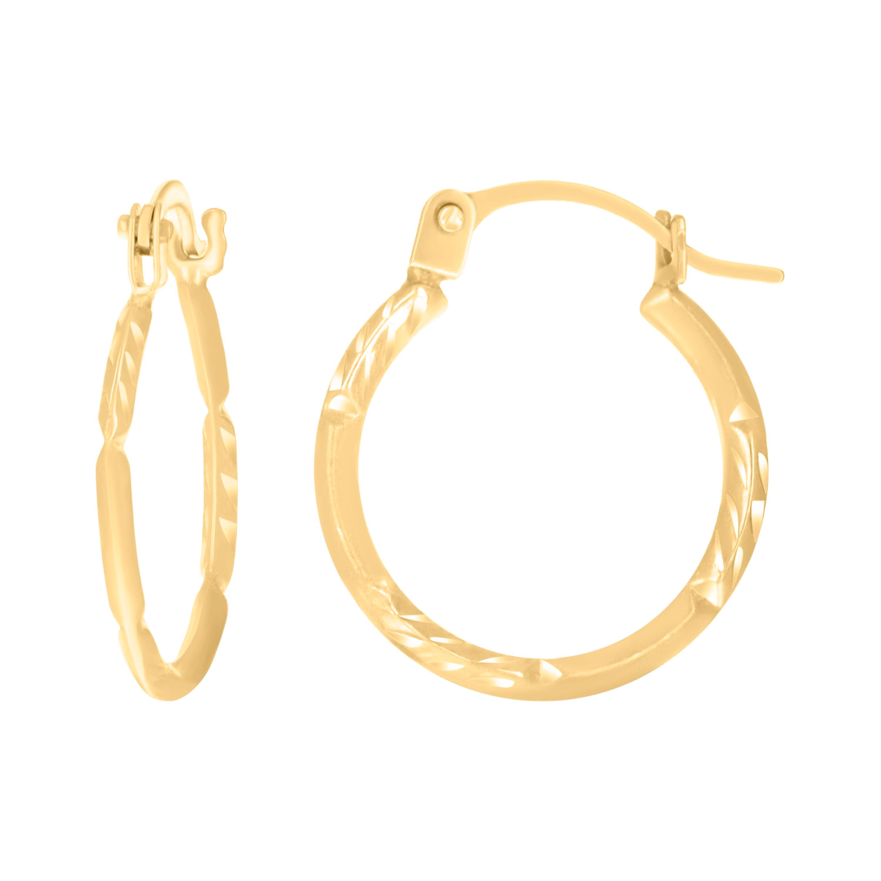 14Kt Yellow Gold Womens Fashion Hoop Earrings